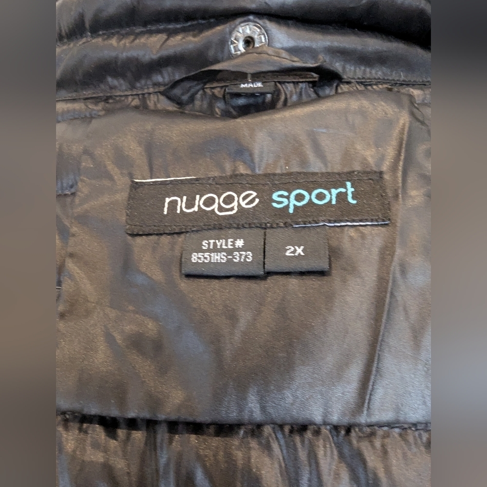 Nuage Sport lightweight, down-filled Purple & Black puffer jacket Plus Size 2x - Picture 11 of 12